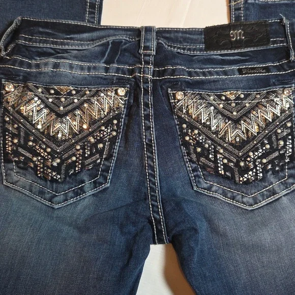 Miss Me Women's Blue Jeans ,mid-Rise Boot,sz 28. - Picture 5 of 8